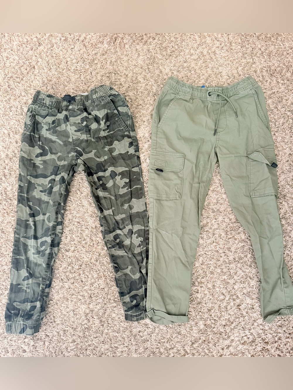 Old Navy Kids Olive Cargo & Camo Joggers Set